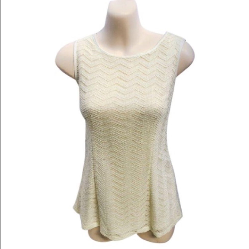 Banana Republic Chevron Stitched Top Sz 4